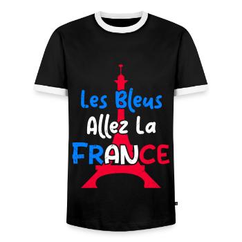 Allez La France | les champions - T-shirt contrasté Homme - noir/blanc - Devant - AI Model Female 172 light (172cm) & AI Model Male 178 light (178cm)
