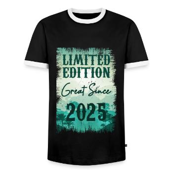 Unique En Son Genre Depuis 2025 - T-shirt contrasté Homme - noir/blanc - Devant - AI Model Female 172 light (172cm) & AI Model Male 178 light (178cm)