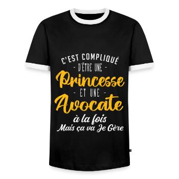 cadeau femme princesse avocate - T-shirt contrasté Homme - noir/blanc - Devant - AI Model Female 172 light (172cm) & AI Model Male 178 light (178cm)