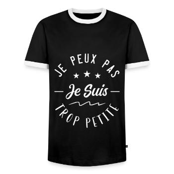 j'peux pas je suis trop petite - T-shirt contrasté Homme - noir/blanc - Devant - AI Model Female 172 light (172cm) & AI Model Male 178 light (178cm)