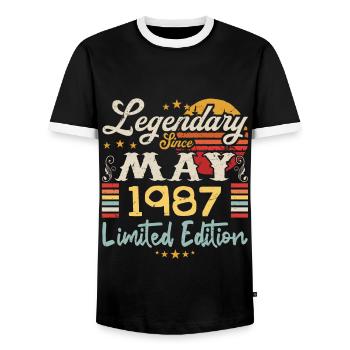 Legendary since May 1987 Limited Edition - T-shirt contrasté Homme - noir/blanc - Devant - AI Model Female 172 light (172cm) & AI Model Male 178 light (178cm)