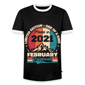 Légende vivante depuis février 2021 - T-shirt contrasté Homme - noir/blanc - Devant - AI Model Female 172 light (172cm) & AI Model Male 178 light (178cm)
