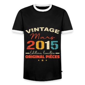 Mars 2015 anniversaire 2015 légendes Mars - T-shirt contrasté Homme - noir/blanc - Devant - AI Model Female 172 light (172cm) & AI Model Male 178 light (178cm)