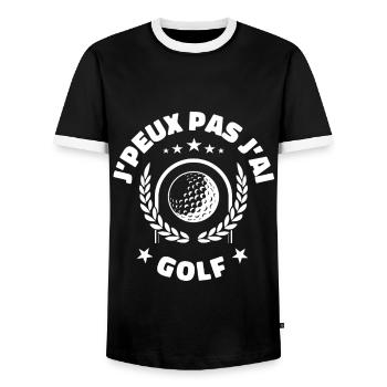 J'peux Pas J'ai Golf - T-shirt contrasté Homme - noir/blanc - Devant - AI Model Female 172 light (172cm) & AI Model Male 178 light (178cm)