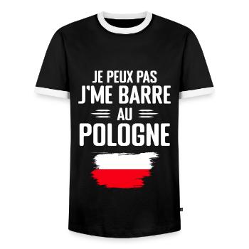 Je Peux Pas J'me Barre Au Pologne Vacances - T-shirt contrasté Homme - noir/blanc - Devant - AI Model Female 172 light (172cm) & AI Model Male 178 light (178cm)