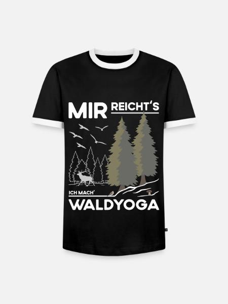Waldyoga - Männer Kontrast-T-Shirt - Schwarz/Weiß