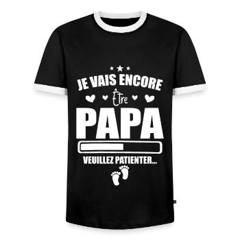 Je Vais Encore être Papa - Cadeau Futur Papa - T-shirt contrasté Homme - noir/blanc - Devant - AI Model Female 172 light (172cm) & AI Model Male 178 light (178cm)