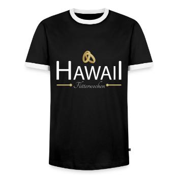 Flitterwochen Hawaii - Männer Kontrast-T-Shirt - Schwarz/Weiß - Vorne - AI Model Female 172 light (172cm) & AI Model Male 178 light (178cm)
