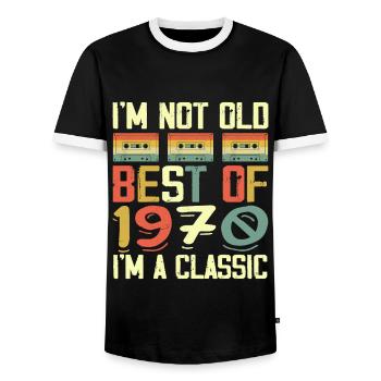 1970 I'm Not Old I'm Classic Vintage 1970 Geburtstag - Männer Kontrast-T-Shirt - Schwarz/Weiß - Vorne - AI Model Female 172 light (172cm) & AI Model Male 178 light (178cm)