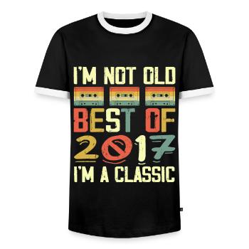 2017 I'm Not Old I'm Classic Vintage 2017 Geburtstag - Männer Kontrast-T-Shirt - Schwarz/Weiß - Vorne - AI Model Female 172 light (172cm) & AI Model Male 178 light (178cm)