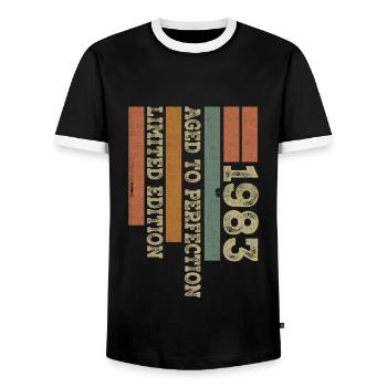 1993 Vintage Retro Birthday Gift Born in 1993 - Men's Ringer Shirt - black/white - Front - AI Model Female 172 light (172cm) & AI Model Male 178 light (178cm)