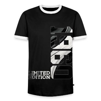 LIMITED EDITION 1960 66TH BIRTHDAY - Men's Ringer Shirt - black/white - Front - AI Model Female 172 light (172cm) & AI Model Male 178 light (178cm)