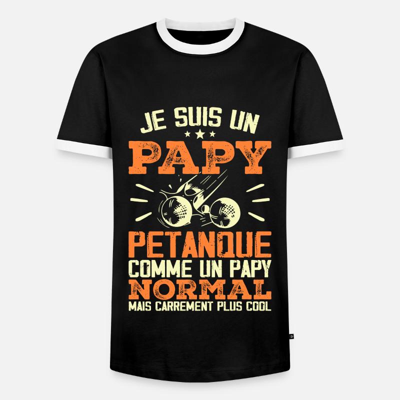 Ich bin ein Pétanque-Opa - Männer Kontrast-T-Shirt - Schwarz/Weiß