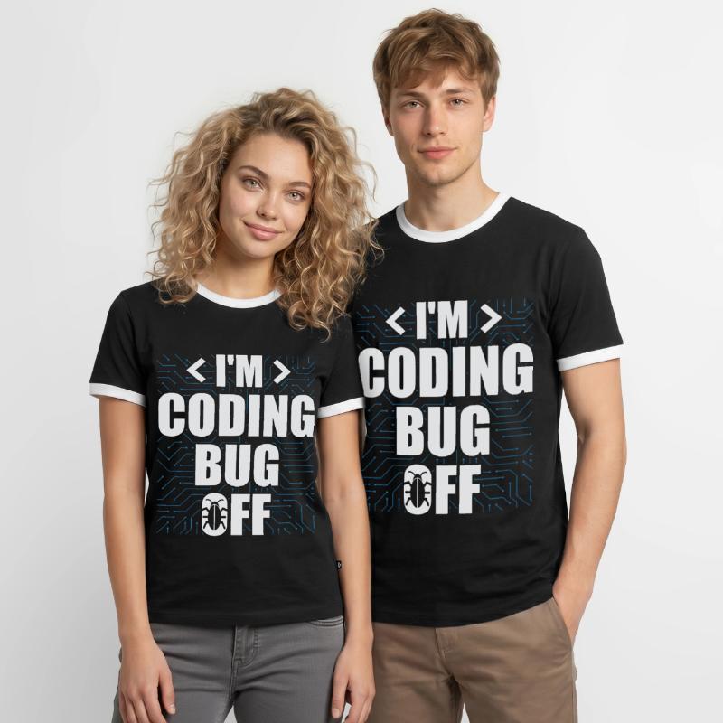 Ich bin Coding Bug Off It Specialists Software Männer Kontrast-T-Shirt