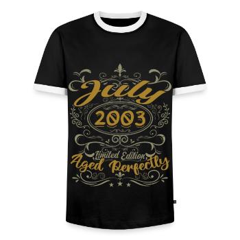 Juli 2003 Geburtstag Juli 2003 Geschenk 2003 - Männer Kontrast-T-Shirt - Schwarz/Weiß - Vorne - AI Model Female 172 light (172cm) & AI Model Male 178 light (178cm)