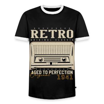Retro 1941 Geburtstagsgeschenk 1941 Jahrgang 1941 - Männer Kontrast-T-Shirt - Schwarz/Weiß - Vorne - AI Model Female 172 light (172cm) & AI Model Male 178 light (178cm)