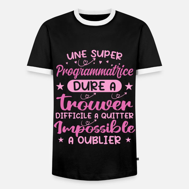 Une Super Programmatrice - Cadeau programmatrice - T-shirt contrasté Homme - noir/blanc