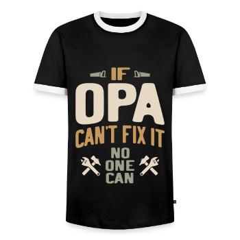 Si Opa ne peut pas le réparer, personne ne le peut - T-shirt contrasté Homme - noir/blanc - Devant - AI Model Female 172 light (172cm) & AI Model Male 178 light (178cm)