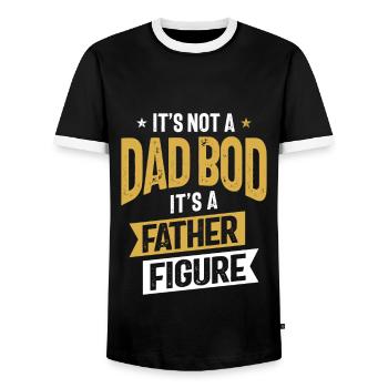It's Not a Dad Bod It's a Father Figure | Father's - Men's Ringer Shirt - black/white - Front - AI Model Female 172 light (172cm) & AI Model Male 178 light (178cm)