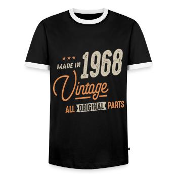 1968 Vintage Original Parts - 54ème anniversaire Retro - T-shirt contrasté Homme - noir/blanc - Devant - AI Model Female 172 light (172cm) & AI Model Male 178 light (178cm)