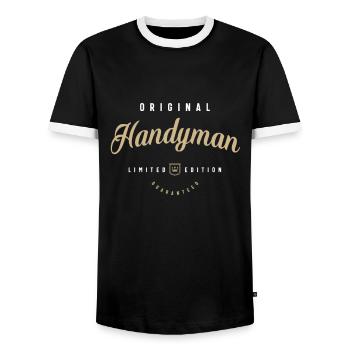 Homme à tout faire Drôle Titre du poste Profession Anniversaire - T-shirt contrasté Homme - noir/blanc - Devant - AI Model Female 172 light (172cm) & AI Model Male 178 light (178cm)