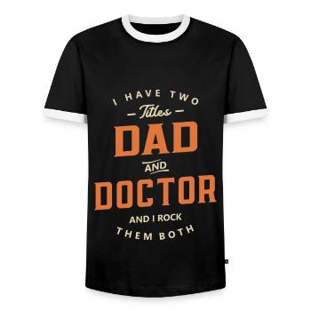 Vater und Arzt Lustige Berufsbezeichnung Beruf - Männer Kontrast-T-Shirt - Schwarz/Weiß - Vorne - AI Model Female 172 light (172cm) & AI Model Male 178 light (178cm)