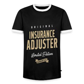 Insurance Adjuster Job Occupation Birthday Worker - Men's Ringer Shirt - black/white - Front - AI Model Female 172 light (172cm) & AI Model Male 178 light (178cm)
