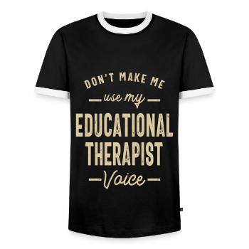 Educational Therapist Job Occupation Birthday - Men's Ringer Shirt - black/white - Front - AI Model Female 172 light (172cm) & AI Model Male 178 light (178cm)
