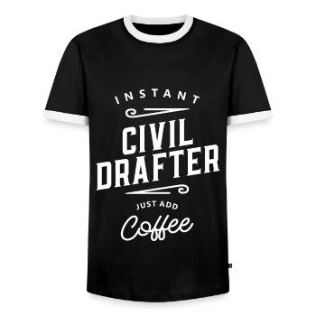Civil Drafter Drôle De Titre d’Emploi Profession - T-shirt contrasté Homme - noir/blanc - Devant - AI Model Female 172 light (172cm) & AI Model Male 178 light (178cm)