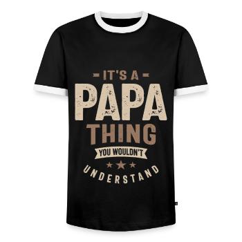 Mens C’est un papa truc drôle papa grand-père - T-shirt contrasté Homme - noir/blanc - Devant - AI Model Female 172 light (172cm) & AI Model Male 178 light (178cm)
