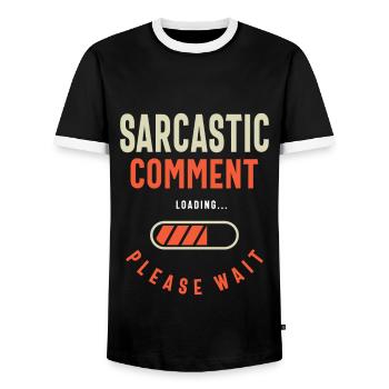 Commentaire sarcastique Humour drôle - T-shirt contrasté Homme - noir/blanc - Devant - AI Model Female 172 light (172cm) & AI Model Male 178 light (178cm)