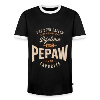 Pepaw is My Favorite Dad Grandpa - Men's Ringer Shirt - black/white - Front - AI Model Female 172 light (172cm) & AI Model Male 178 light (178cm)