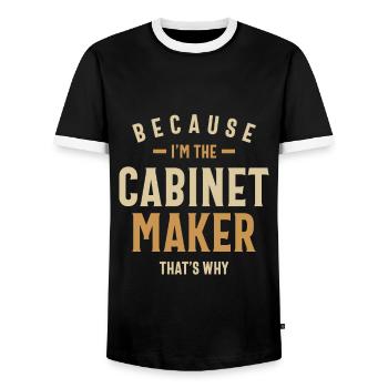 Ébéniste Emploi Profession Birthday Worker - T-shirt contrasté Homme - noir/blanc - Devant - AI Model Female 172 light (172cm) & AI Model Male 178 light (178cm)