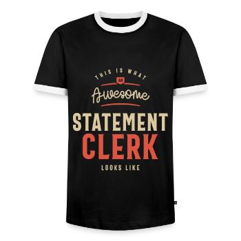 Drôle génial Commis de déclaration Profession d’emploi - T-shirt contrasté Homme - noir/blanc - Devant - AI Model Female 172 light (172cm) & AI Model Male 178 light (178cm)