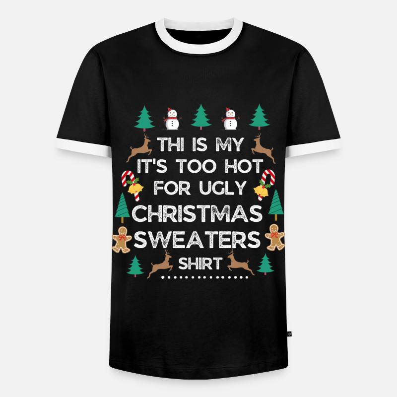 Weihnachtspullover - Männer Kontrast-T-Shirt - Schwarz/Weiß