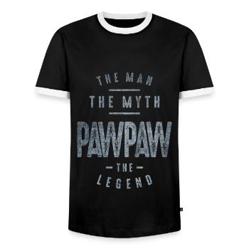 Pawpaw Der Mann Der Mythos Die Legende Papa Opa - Männer Kontrast-T-Shirt - Schwarz/Weiß - Vorne - AI Model Female 172 light (172cm) & AI Model Male 178 light (178cm)