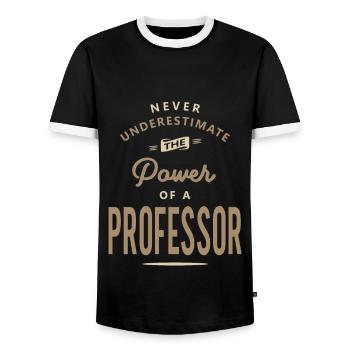 Professeur Drôle Titre du poste Profession - T-shirt contrasté Homme - noir/blanc - Devant - AI Model Female 172 light (172cm) & AI Model Male 178 light (178cm)