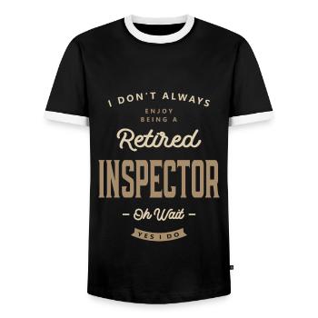 Inspector Funny Job Title Profession - Men's Ringer Shirt - black/white - Front - AI Model Female 172 light (172cm) & AI Model Male 178 light (178cm)