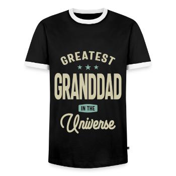 Greatest Granddad in The Universe - Dad Grandpa - Men's Ringer Shirt - black/white - Front - AI Model Female 172 light (172cm) & AI Model Male 178 light (178cm)