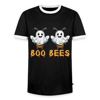 Boo Bees Halloween Costume Abeilles Fantômes Drôle - T-shirt contrasté Homme - noir/blanc - Devant - AI Model Female 172 light (172cm) & AI Model Male 178 light (178cm)