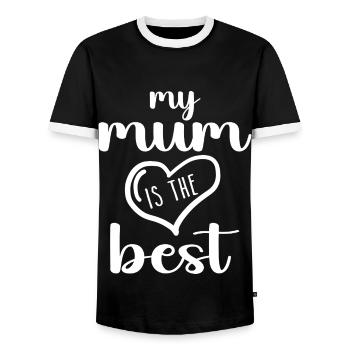 Ma mère est la meilleure - T-shirt contrasté Homme - noir/blanc - Devant - AI Model Female 172 light (172cm) & AI Model Male 178 light (178cm)
