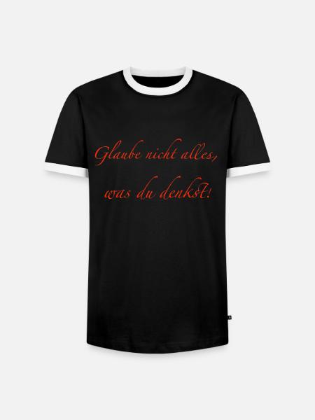 glaube nicht alles - Männer Kontrast-T-Shirt - Schwarz/Weiß