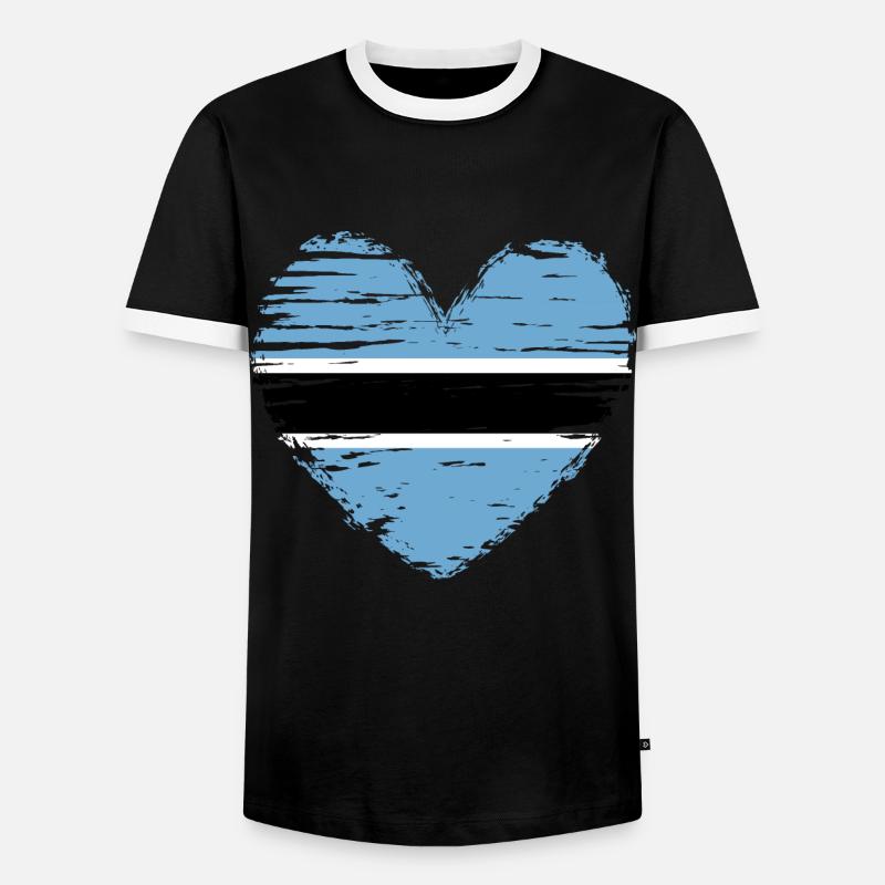 Drapeau drapeau du Botswana - T-shirt contrasté Homme - noir/blanc