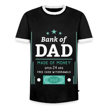 Bank of Dad - Men's Ringer Shirt - black/white - Front - AI Model Female 172 light (172cm) & AI Model Male 178 light (178cm)