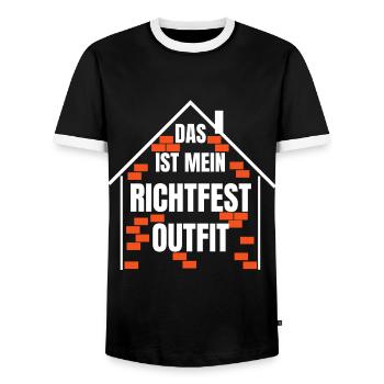 Richtfest Feier Baustelle Hausbau Geschenk Idee - Männer Kontrast-T-Shirt - Schwarz/Weiß - Vorne - AI Model Female 172 light (172cm) & AI Model Male 178 light (178cm)