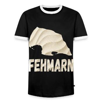 Fehmarn Ostsee für jeden Fehmarner Ostsee - Männer Kontrast-T-Shirt - Schwarz/Weiß - Vorne - AI Model Female 172 light (172cm) & AI Model Male 178 light (178cm)