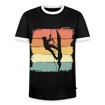 Klettern retro vintage - Männer Kontrast-T-Shirt - Schwarz/Weiß - Vorne - AI Model Female 172 light (172cm) & AI Model Male 178 light (178cm)