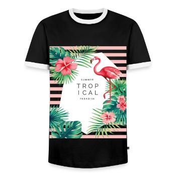 SUMMER - T-shirt contrasté Homme - noir/blanc - Devant - AI Model Female 172 light (172cm) & AI Model Male 178 light (178cm)