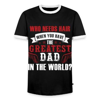 Greatest Dad Father's Day - Men's Ringer Shirt - black/white - Front - AI Model Female 172 light (172cm) & AI Model Male 178 light (178cm)