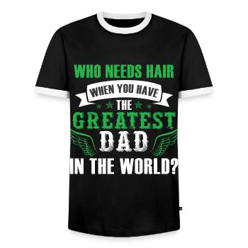 Funny Dad Fathers Day - Men's Ringer Shirt - black/white - Front - AI Model Female 172 light (172cm) & AI Model Male 178 light (178cm)